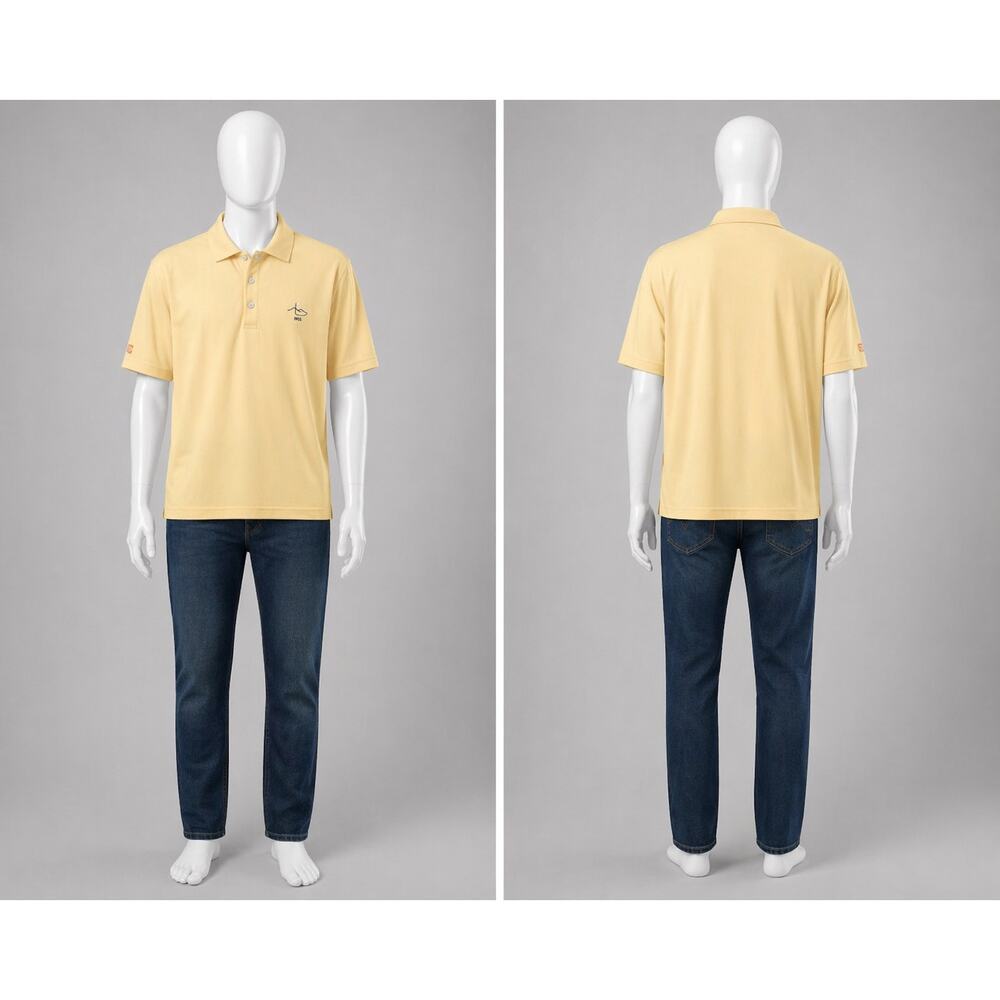 Ashworth Golf Polo Shirt Men XL Yellow Performance 1925 Embroidered Logo